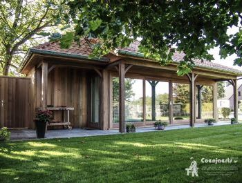 Houten bijgebouwen poolhouse seniorenwoning